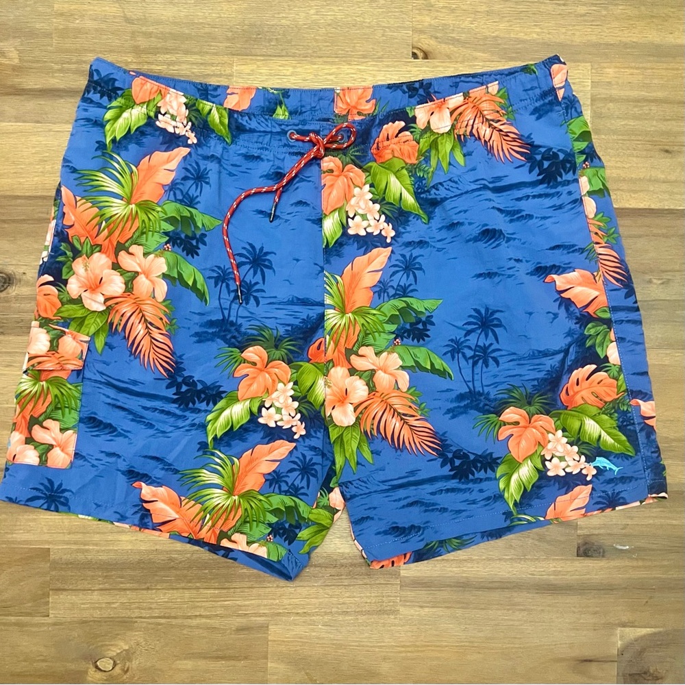 Tommy Bahama Relax Men’s Swim Trunks Shorts 2XT Floral Tropical Mesh 100% Nylon